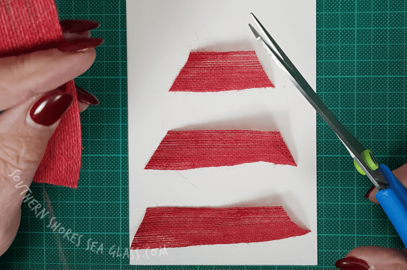 red burlap for christmas card christmas tree craft idea