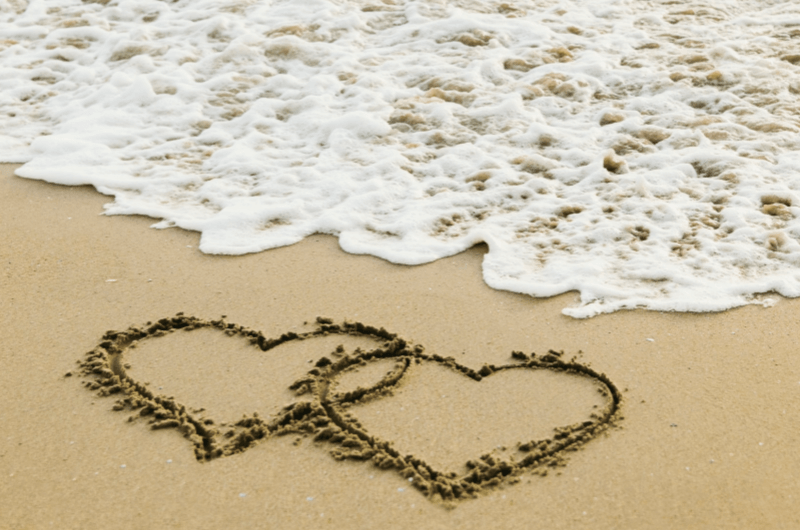 free image love hearts in the sand
