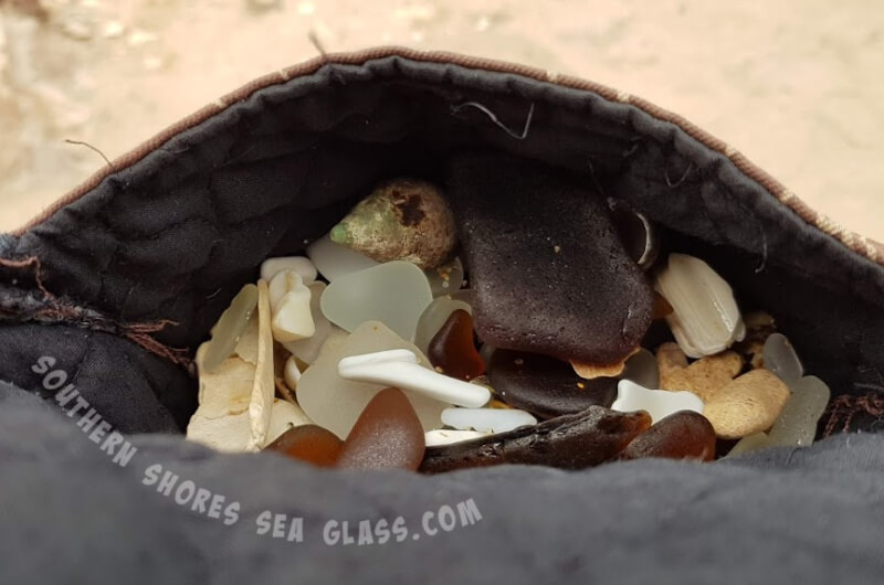 sea glass and pottery shards